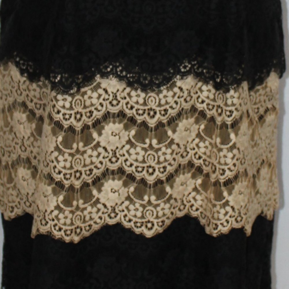 Jessica Simpson Black and Beige Lace Dress - Picture 3 of 6